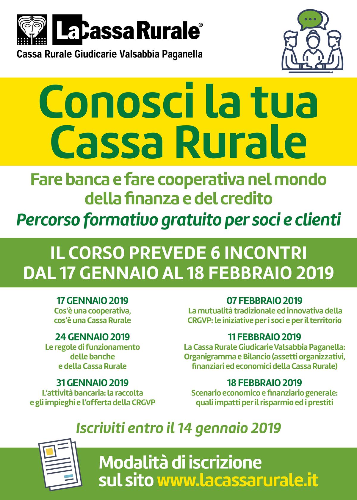 Conosci la tua Cassa Rurale: al via il percorso formativo per soci e clienti promosso dalla Cassa Rurale Giudicarie Valsabbia Paganella
