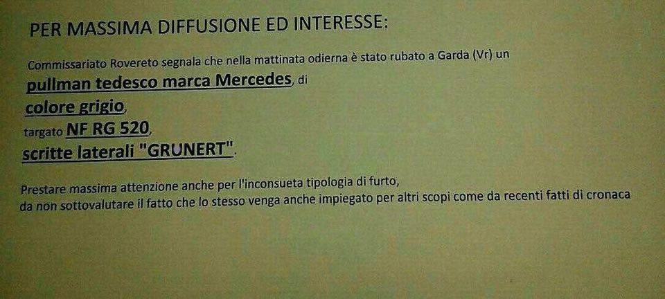 testo per notizia pullman