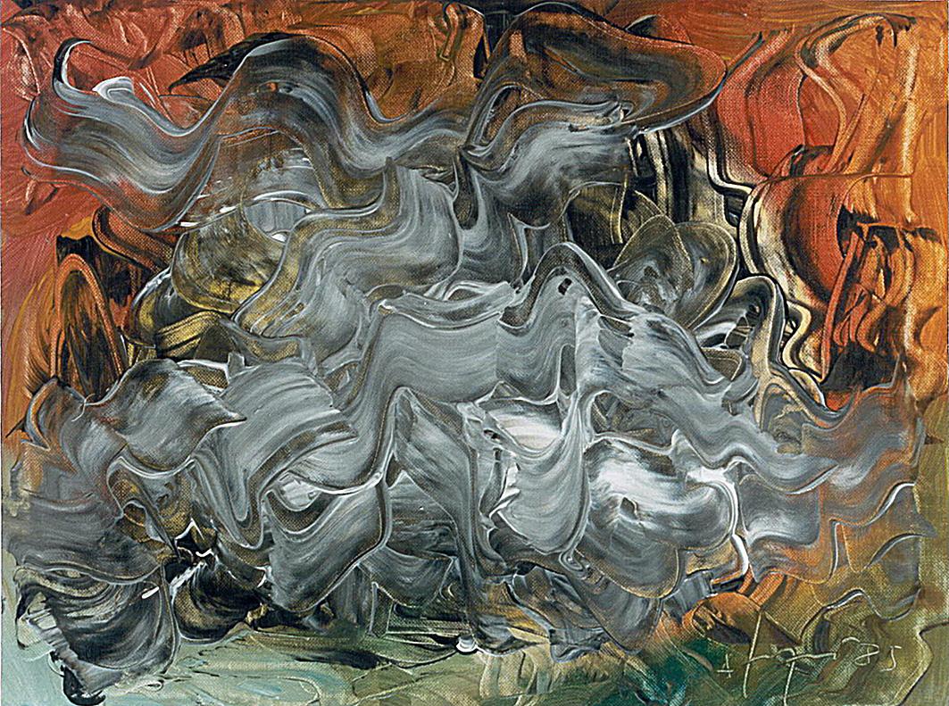 AT.  La filosofia del rovo - 1985 - acrilico su tela - cm 40x30  collezione privata