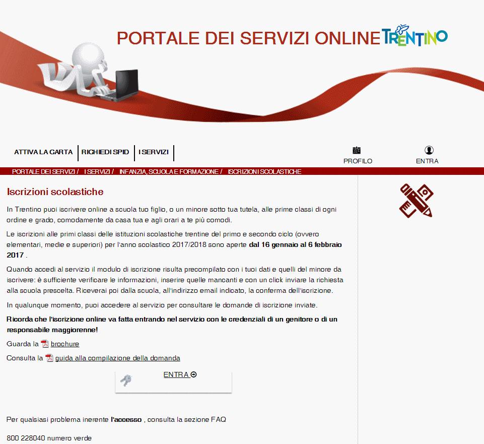 portale servizi online trentino