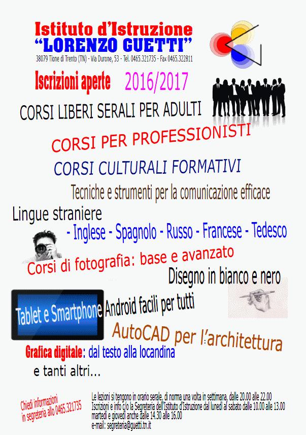 Corsi liberi istituto Guetti Tione