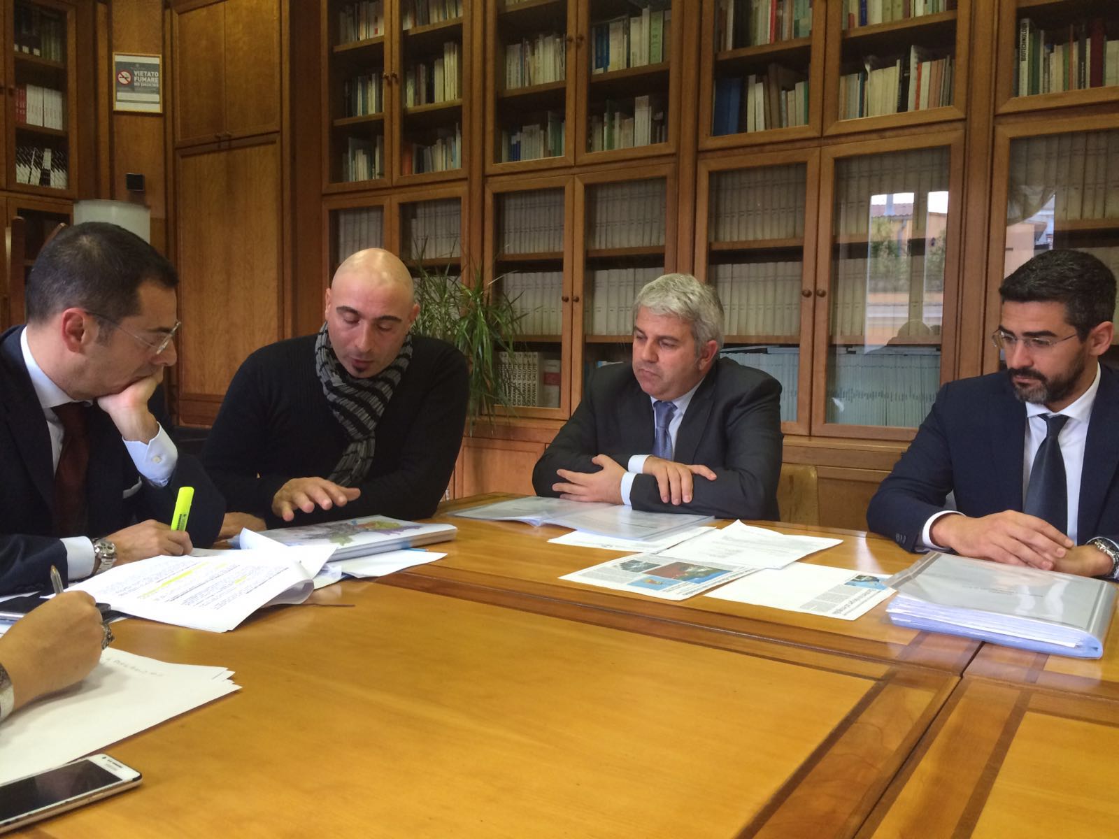 il Capo della Segreteria tecnica Minnella il sindaco di Tenno Frizzi e i deputati Ottobre e Fraccaro