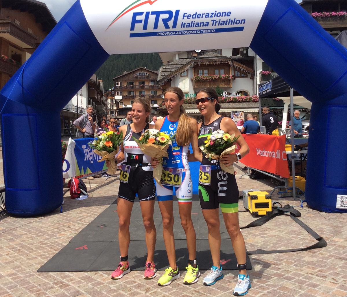 Il podio femminile giorgia rigoni Elena San Martin Sandra Mairhofer