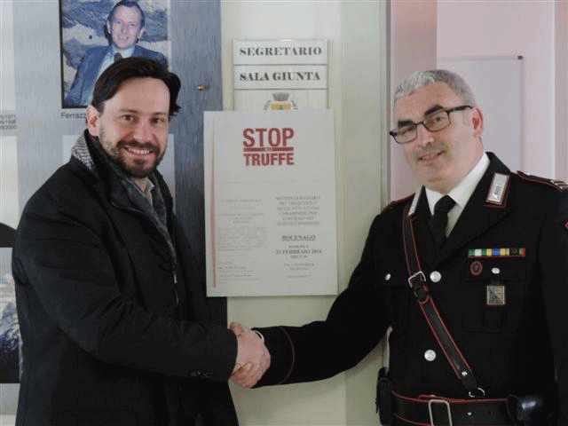il Sindaco Ferrazza e il comandante di stazione Demo