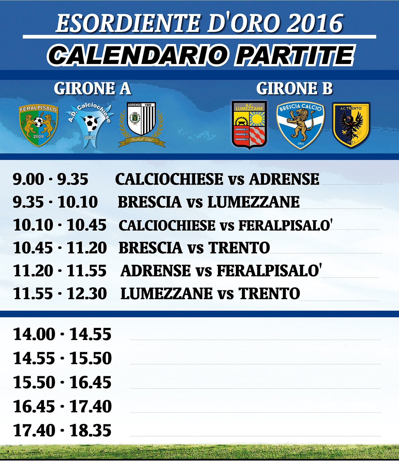 Esordiente dOro 2016 Programma