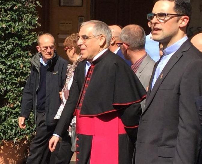 Arrivo in piazza Duomo del nuovo Arcivescovo di Trento originario di Giustino Lauro Tisi 3 aprile 2016