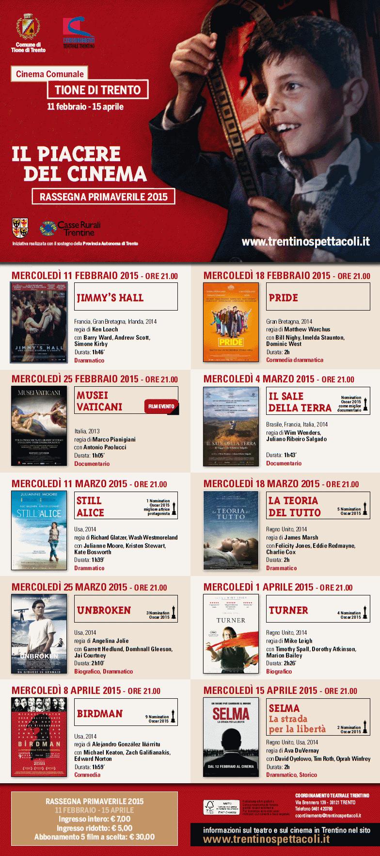 a Tione il piacere del cinema