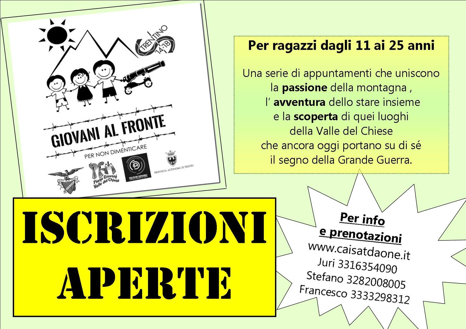giovani al fronte iscrizioni aperte giovani al fronte iscrizioni aperte