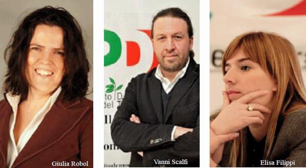 i tre candidati alla segreteria del Pd del Trentino