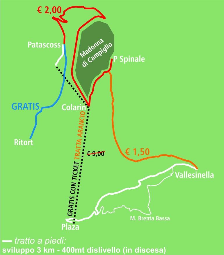 mappa collegamento Pinzolo Campiglio