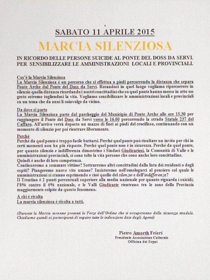 MArcia Silenziosa Ponte dei Servi in ricordo delle persone suicide