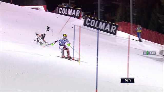 Drone cade alle spalle di Hirscher