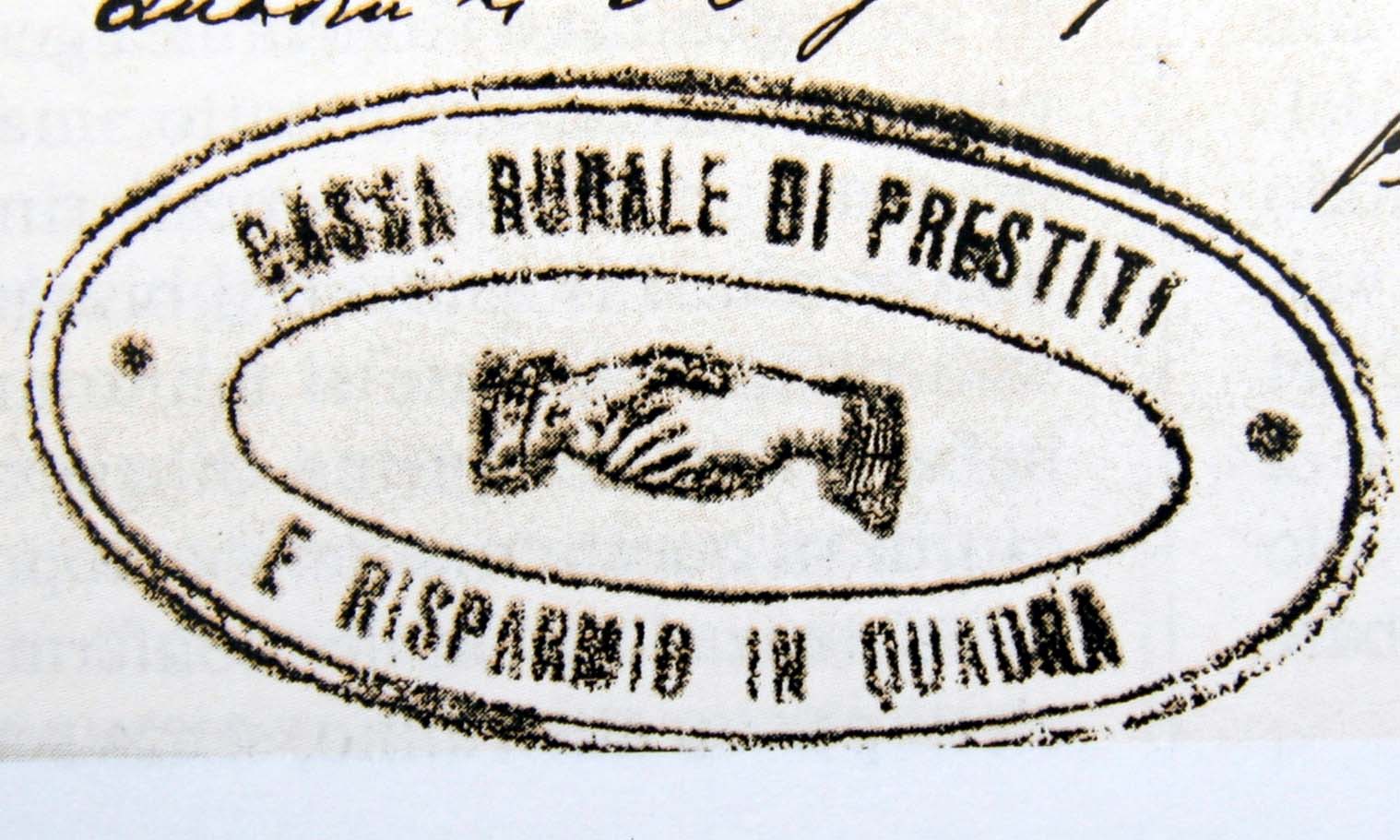 Il primo timbro della Cassa Rurale di Quadra