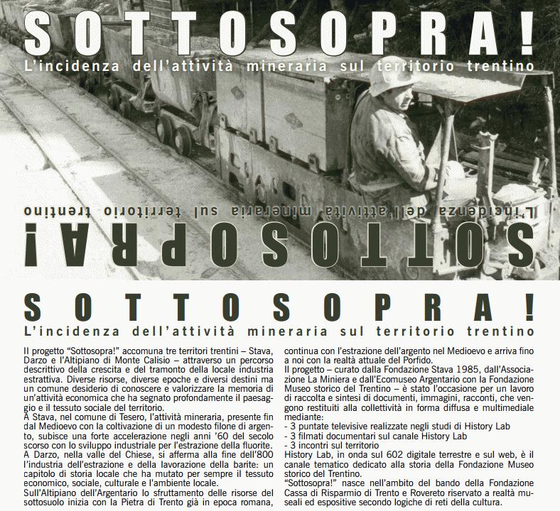 sottosopra A Darzo La Scuola incontra La Miniera. Sulle tracce della barite