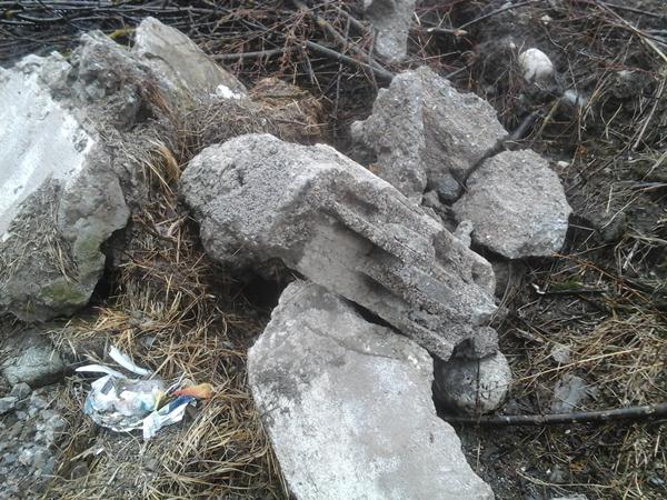 materiale da demolizione depositato nel terreno agricolo
