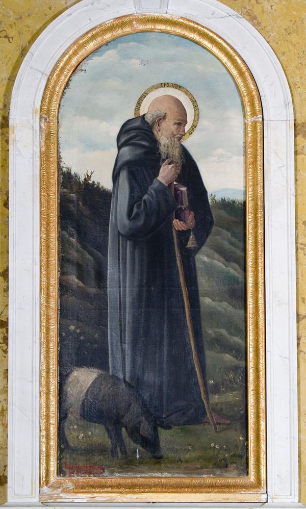 Alessandro Trotti SantAntonio abate 1867. Bersone Chiesa dei Ss. Fabiano e Sebastiano  Museo Diocesano Tridentino