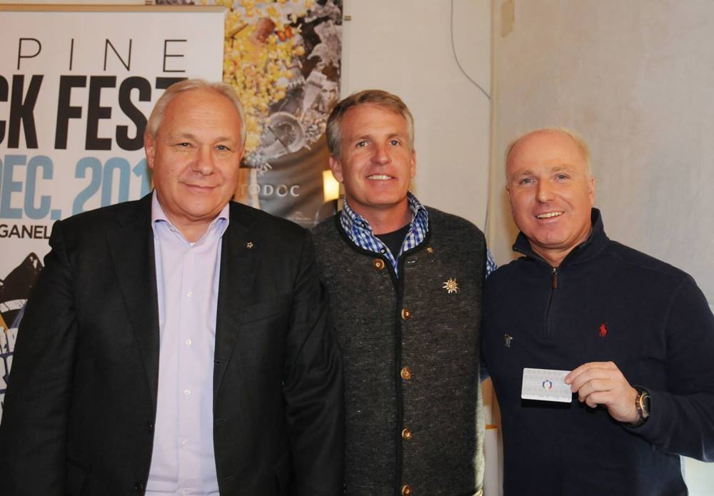 Angelo Dalpez con Phil McNichol e Marco Dallapiccola - presentazione FISI 2014