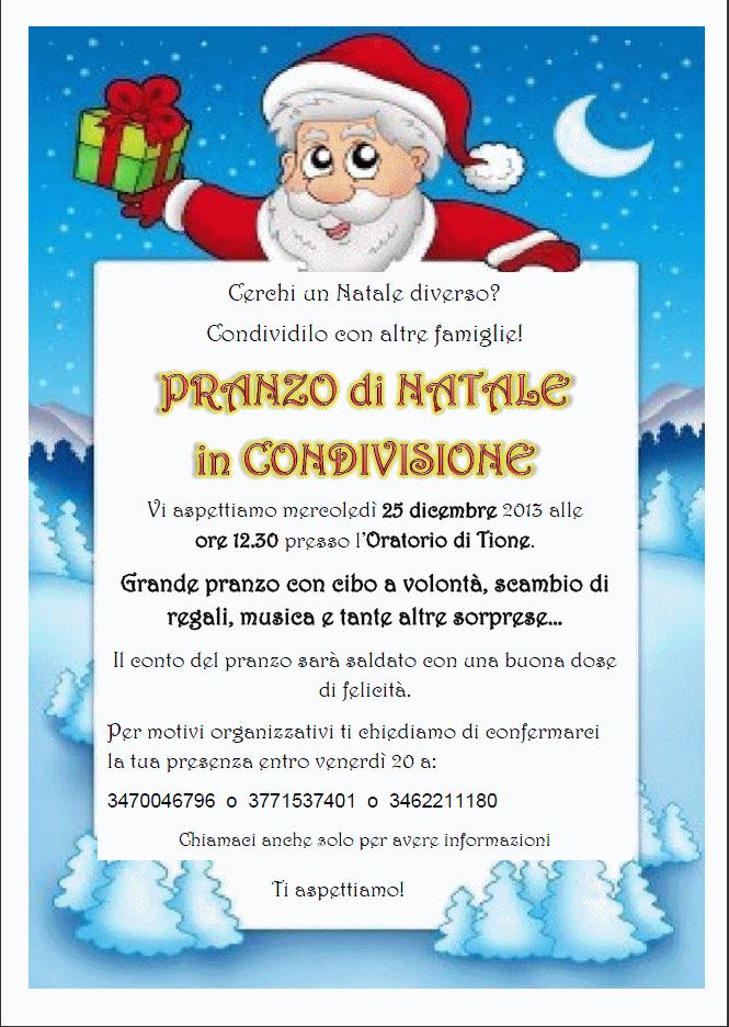 A Tione Pranzo di Natale in condivisione