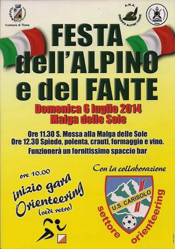Festa e Orienteering Le Sole 6.7.2014 alpino e fante