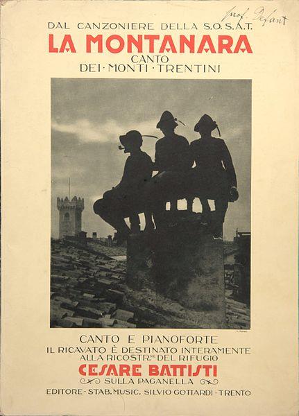 Il frontespizio della prima edizione de La Montanara - 1927