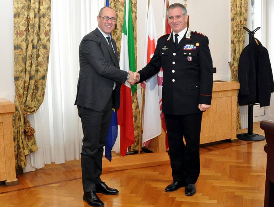 Il presidente Rossi e il comandante provinciale dei carabinieri Graziano