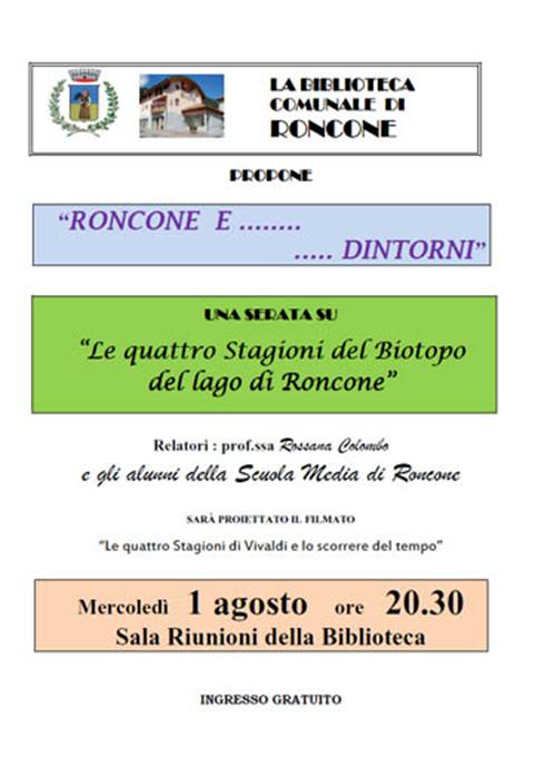 Le quattro stagioni del biotopo di Roncone