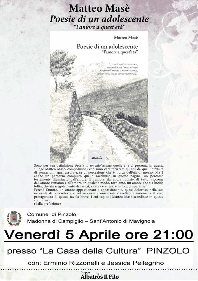 Poesie di un adolescente di Matteo Masè presentazione 5 aprile
