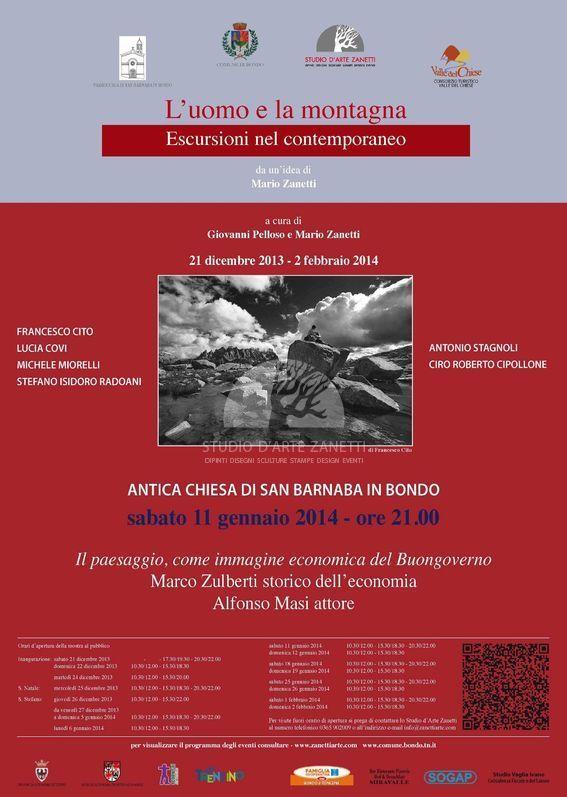 Studio Arte Zanetti 11.01.2014 Il paesaggio  come immagine economica del Buongoverno Locandina antica chiesa di san Barnaba in Bondo