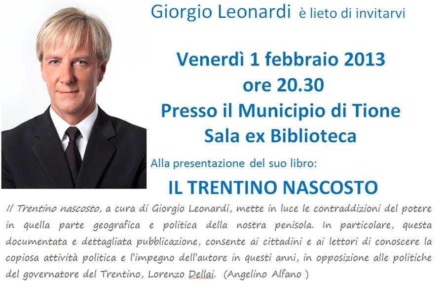 Tione incontro giorgio Leonardi