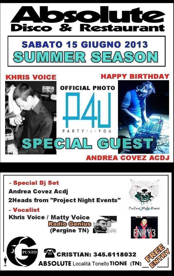 absolute disco - sabato 15 giugno
