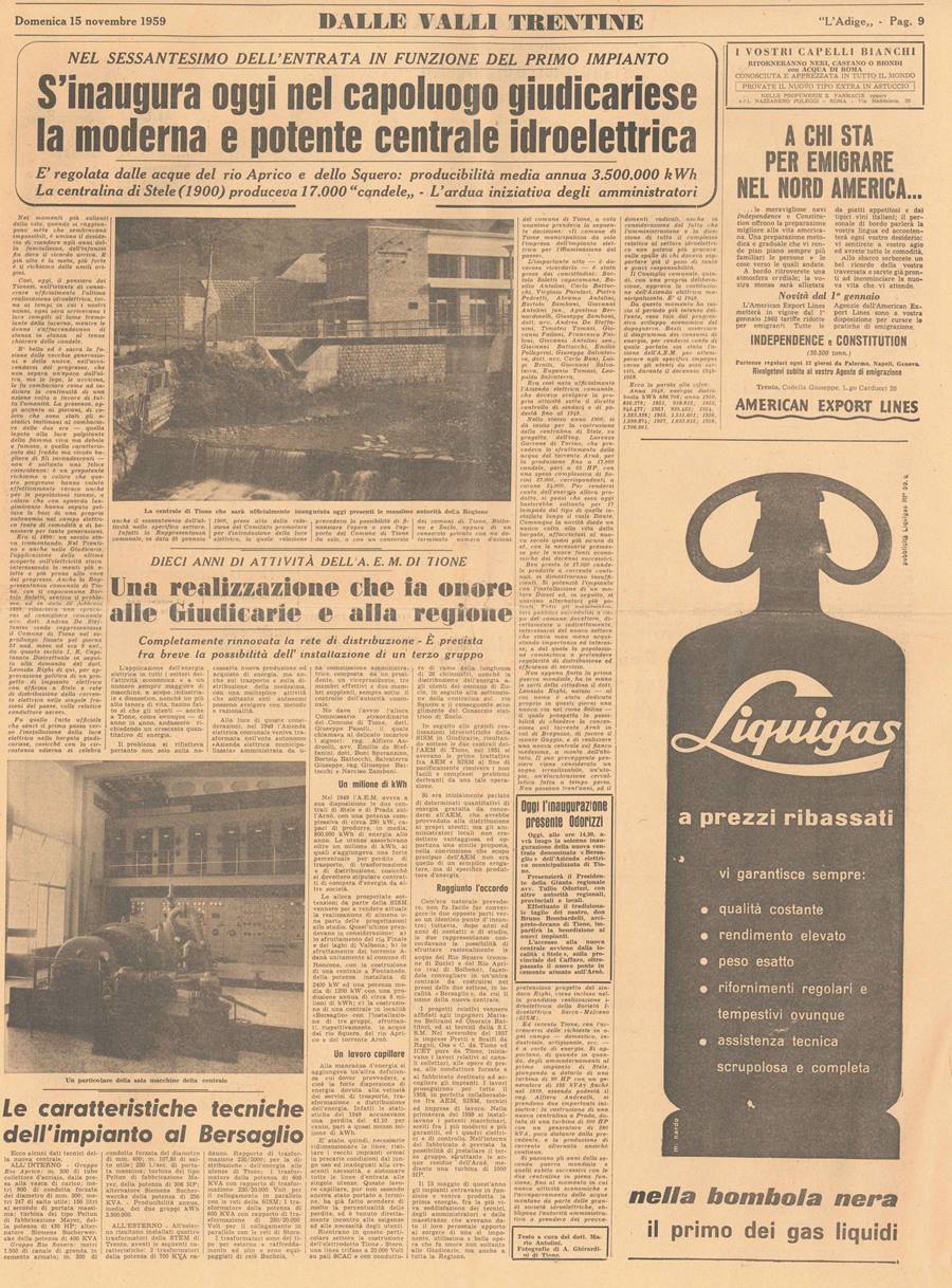 articolo centrale bersaglio 1959 V3 Mario Antolini Muson