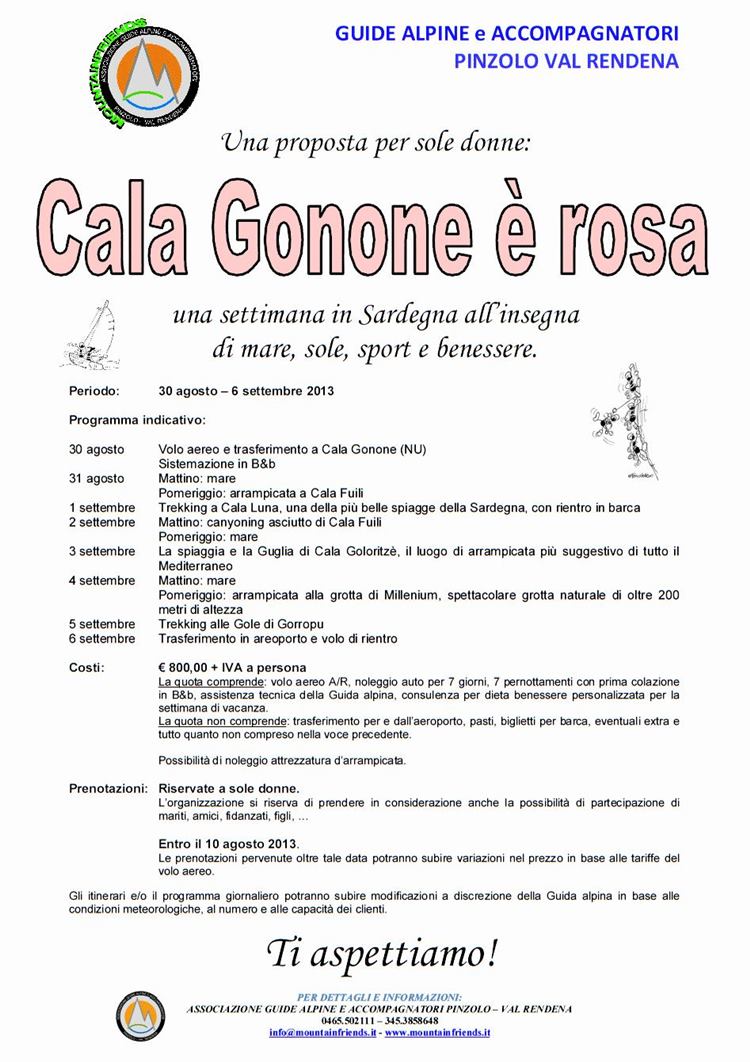 Cala Gonone è rosa una settimana in Sardegna allinsegna di mare sole e sport con le Guide e accompagnatori Val Rendena