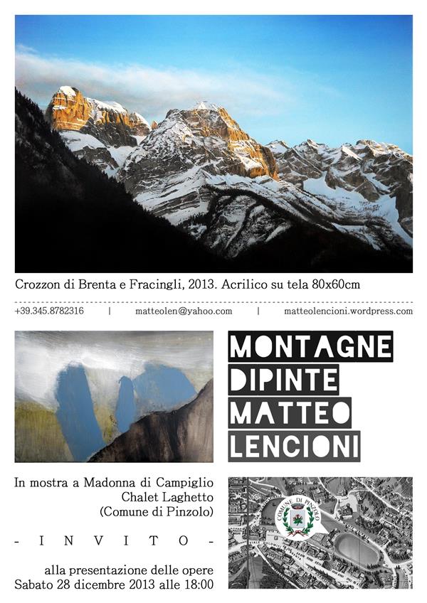 montagne dipinte -mostra di matteo lencioni  Madonna di campiglio 28 dicembre -chalet laghetto 1