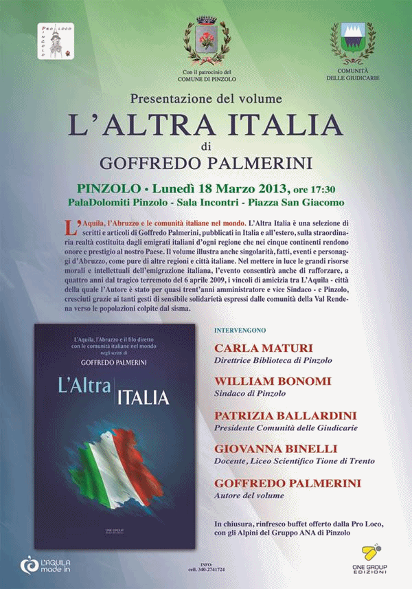 presentazione Pinzolo L'altra Italia di  Goffredo Palmerini 