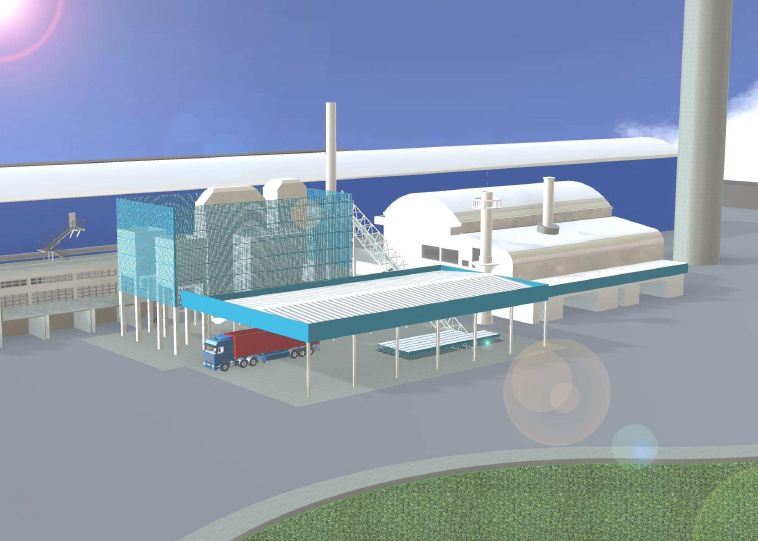 rendering impianto cartiera di Carmignano centrale a biomassa di Condino