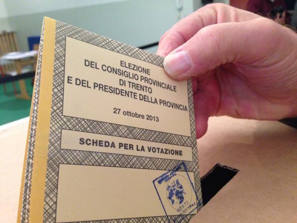 scheda elezioni provinciali Trentino