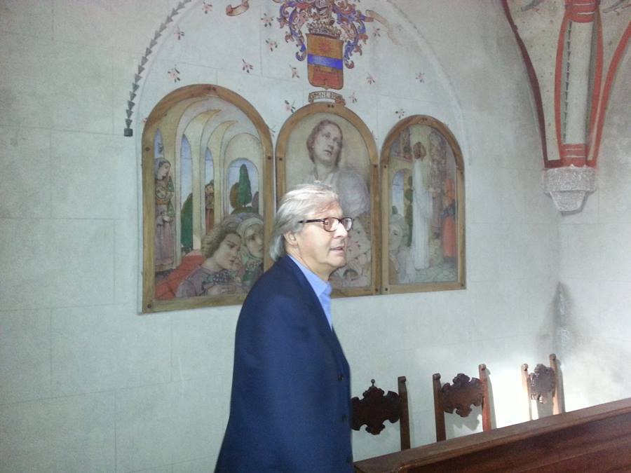 Vittorio Sgarbi visita le bellezze della Vallesalus Terme di Comano trentino