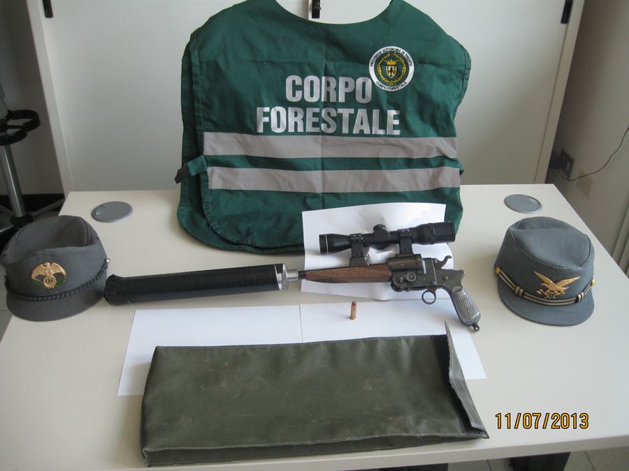 caccia di frodo - arma sequestrata dai forestali